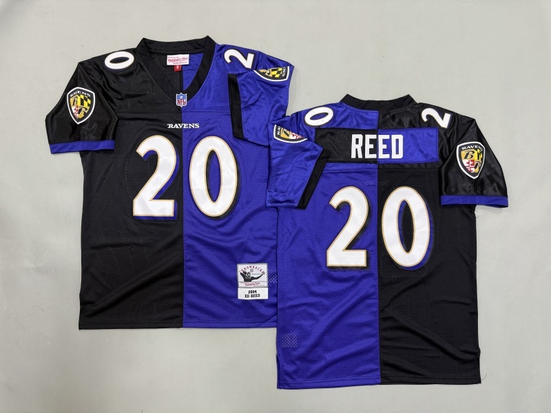 Men 2025 Baltimore Ravens #20 Reed black purple Throwback Limited NFL Jersey style 001->baltimore ravens->NFL Jersey